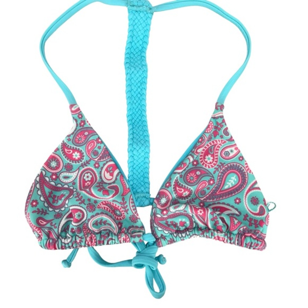 ✨NWT Dippin' Daisy's Turquoise and Pink Bikini Top Small